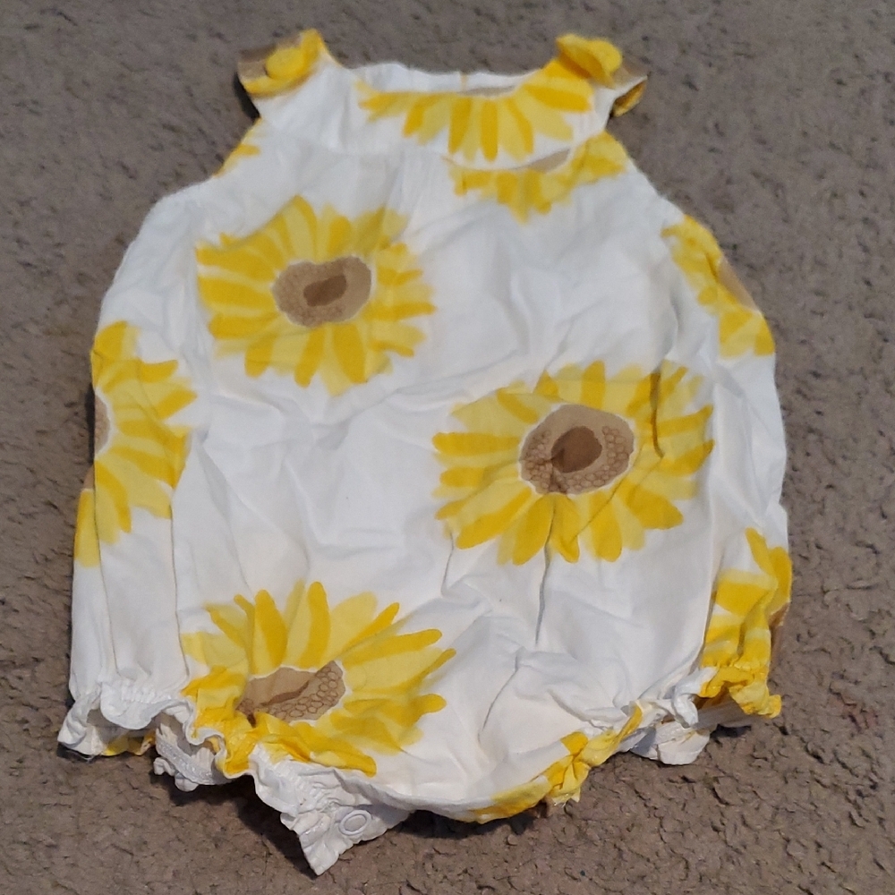 Sunflower Print Kids Romper
